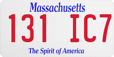 MA license plate 131IC7