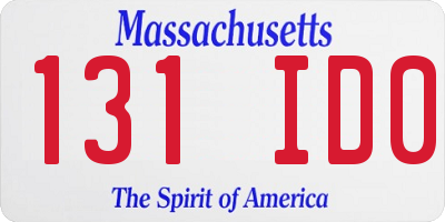 MA license plate 131ID0