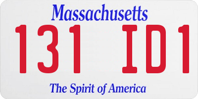 MA license plate 131ID1