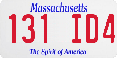 MA license plate 131ID4