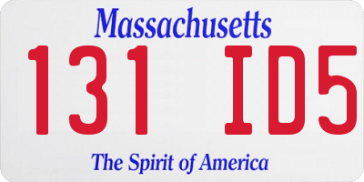 MA license plate 131ID5