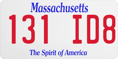 MA license plate 131ID8
