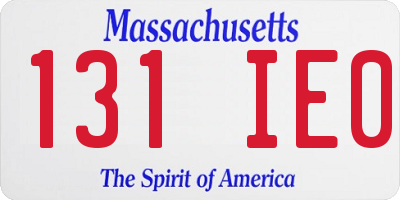 MA license plate 131IE0