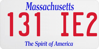 MA license plate 131IE2