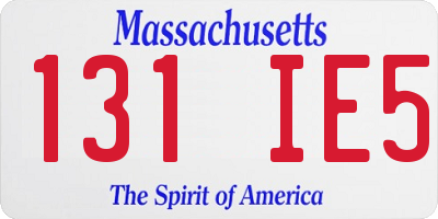 MA license plate 131IE5