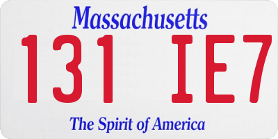 MA license plate 131IE7