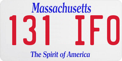 MA license plate 131IF0