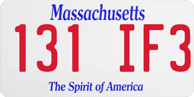 MA license plate 131IF3