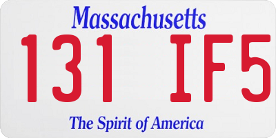 MA license plate 131IF5