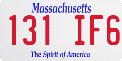 MA license plate 131IF6