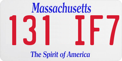 MA license plate 131IF7