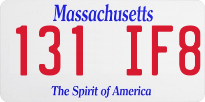 MA license plate 131IF8