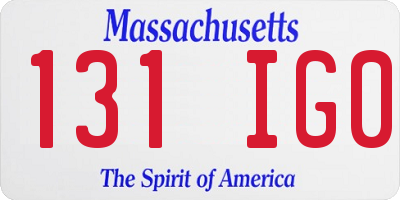 MA license plate 131IG0