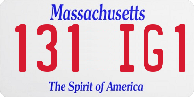 MA license plate 131IG1