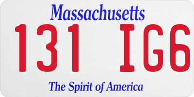 MA license plate 131IG6