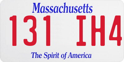 MA license plate 131IH4