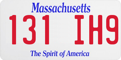 MA license plate 131IH9
