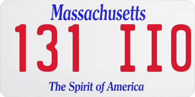 MA license plate 131II0