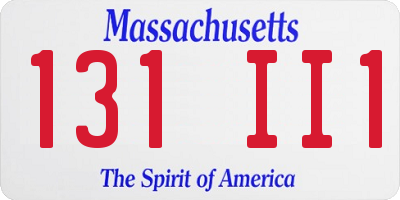 MA license plate 131II1