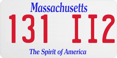 MA license plate 131II2