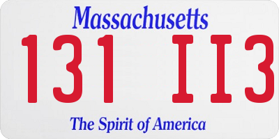 MA license plate 131II3
