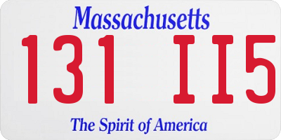 MA license plate 131II5