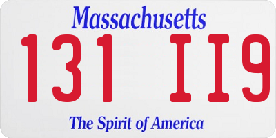 MA license plate 131II9