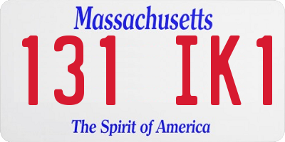 MA license plate 131IK1