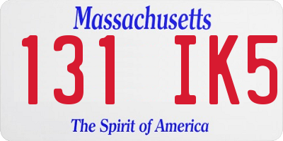 MA license plate 131IK5