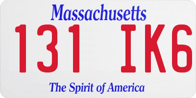 MA license plate 131IK6
