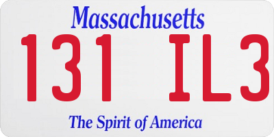 MA license plate 131IL3
