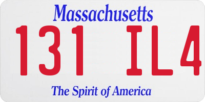 MA license plate 131IL4