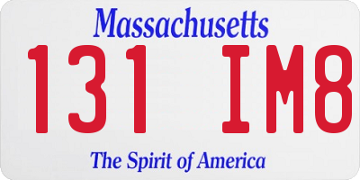 MA license plate 131IM8