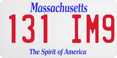 MA license plate 131IM9