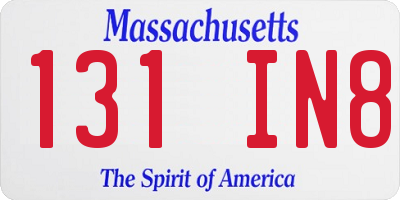 MA license plate 131IN8