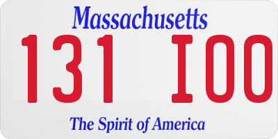 MA license plate 131IO0