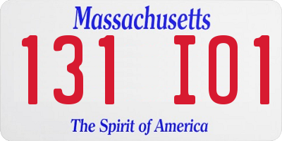 MA license plate 131IO1