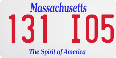 MA license plate 131IO5
