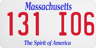 MA license plate 131IO6