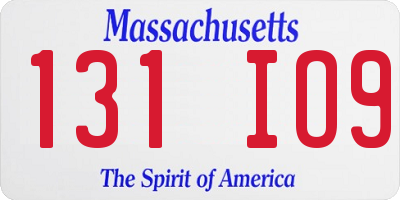 MA license plate 131IO9