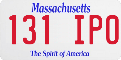 MA license plate 131IP0