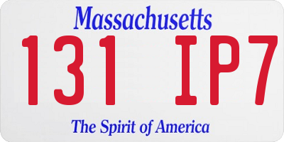 MA license plate 131IP7