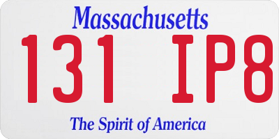 MA license plate 131IP8