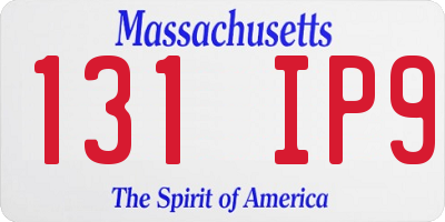 MA license plate 131IP9