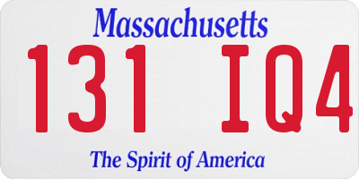 MA license plate 131IQ4