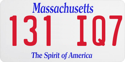 MA license plate 131IQ7