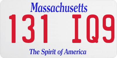 MA license plate 131IQ9