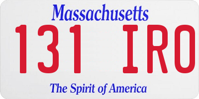 MA license plate 131IR0