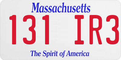 MA license plate 131IR3