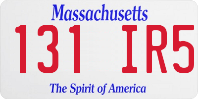 MA license plate 131IR5